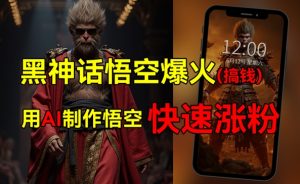 黑神话悟空爆火，已有人利用这波热点变现几十万，普通人也可用AI蹭上这波热点搞钱，有多重变现方法-创业资源网