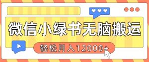 微信小绿书无脑搬运,复制粘贴原创作品,每天30分钟,月轻松过W-创业资源网