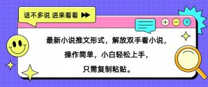 最新小说推文形式,解放双手看小说, 操作简单,小白轻松上手,只需复制粘贴-创业资源网
