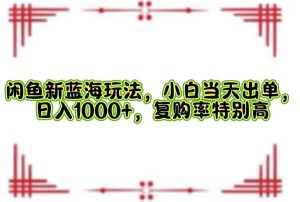 闲鱼新蓝海玩法，小白当天出单，日入1000+，复购率特别高-创业资源网
