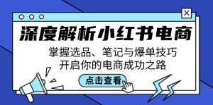 深度解析小红书电商：掌握选品、笔记与爆单技巧，开启你的电商成功之路-创业资源网