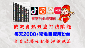 快手,抖音,小红书,视频号多平台全自动引流获客系统 精准全域引流,…-创业资源网