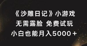 《沙雕日记》小游戏,无需露脸免费试玩,小白也能月入5000+【揭秘】-创业资源网