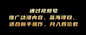 通过视频号推广动漫内容,蓝海项目,适合新手操作,月入四位数-创业资源网