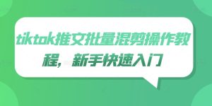 tiktok推文批量混剪操作教程,新手快速入门-创业资源网