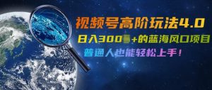 视频号高阶玩法4.0，日入几张的蓝海风口项目，普通人也能轻松上手-创业资源网