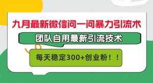 九月最新微信问一问暴力引流术,团队自用引流术,每天稳定300+创…-创业资源网