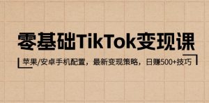 零基础TikTok变现课:苹果/安卓手机配置,最新变现策略,日赚500+技巧-创业资源网