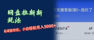网盘拉新新玩法:短剧私域玩法,小白轻松月入5000+-创业资源网