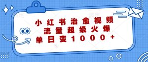 小红书治愈视频,流量超级火爆,单日变现1000+-创业资源网