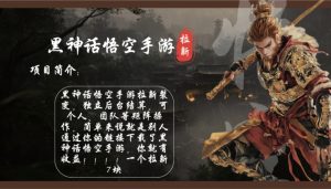 黑神话悟空手游游戏引流,轻轻松松日入1k !单独引流7块,市场空缺!-创业资源网