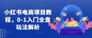 小红书电商新项目实例教程,0-1新手入门整盘游戏玩法分析-创业资源网