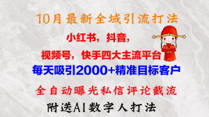 10月全新小红书的,抖音视频,微信视频号,快手视频四大平台示范区引流方法,,每日吸引住2000…-创业资源网