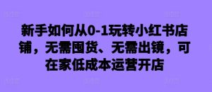 新手怎么从0-1轻松玩小红书店铺,无需囤货、不用出境,可在家里低成本运营开实体店-创业资源网