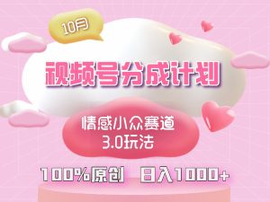 微信视频号情绪冷门跑道3.0.纯原创短视频,每日1钟头,新手上手快-创业资源网