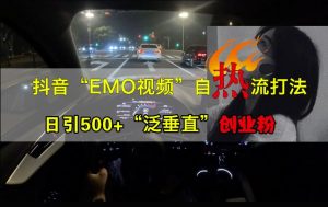 抖音视频EMO短视频自然玩法,日引500 “泛竖直”自主创业粉-创业资源网