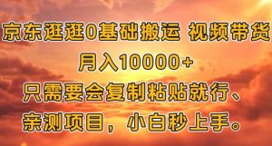 京东商城逛一逛0基本运送短视频带货【手机赚钱】月入1w-创业资源网