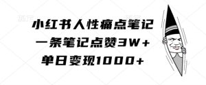 小红书的人的本性困扰手记,一条手记关注点赞3W ,单日转现1k-创业资源网