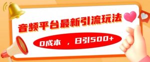 音频平台全新引流方法游戏玩法,0成本费,日引500 【揭密】-创业资源网
