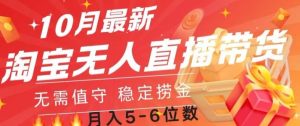 10月全新淘宝网无人直播常货,不用值班 平稳捞钱-创业资源网