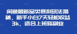 闲鱼平台全新类目爆利游戏玩法揭密，新手入门7天轻轻松松盈利3k，适宜上班族副业-创业资源网