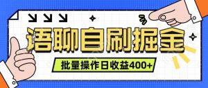 语音聊天自刷掘金队新项目 单人操作日入400 即时见盈利新项目 亲自测试平稳合理-创业资源网