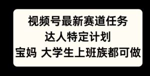 微信视频号最新生态每日任务,大咖特殊方案,宝妈妈、在校大学生、工薪族均可做-创业资源网