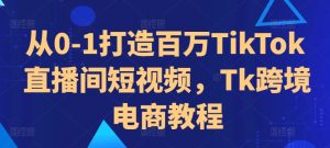 从0-1打造出上百万TikTok直播房间小视频,Tk跨境电子商务实例教程-创业资源网