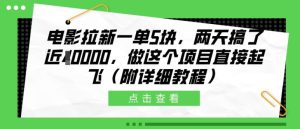 影片引流一单5块,二天做了近1个W,做这样的项目原地起飞(附具体实例教程)【揭密】-创业资源网