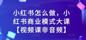 小红书怎么做,小红书的商业运营模式大课【视频课程非声频】-创业资源网