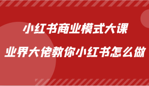 小红书商业模式大课,业界大佬教你小红书怎么做【视频课】-创业资源网