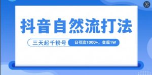 抖音视频自热气玩法,单短视频十万播放率,日引1000 ,3转现1w-创业资源网