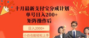 11月全新支付宝钱包分为方案,运单号日入200 ,引流矩阵程序后,新手也可以快速上手-创业资源网