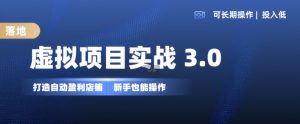 虚拟资源项目实战演练3.0，打造出全自动赚钱店面，可长期实际操作投入低，初学者也可以实际操作-创业资源网