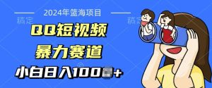 2024年蓝海项目,QQ小视频暴力行为跑道,新手日入多张,没脑子实际操作,简易入门-创业资源网