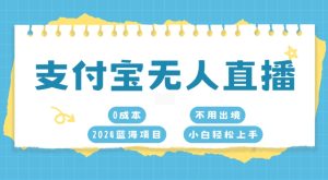 支付宝钱包无人直播,0成本费,2024蓝海项目,无需出国,新手快速上手-创业资源网