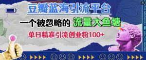 豆瓣蓝海引流平台,一个被忽略的流量大鱼塘,单日精准引流创业粉100+-创业资源网