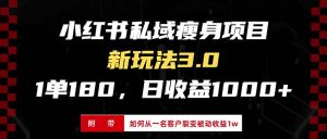 小红书的减肥新项目3.0方式,新手入门日赚盈利1000 (附从一名客户裂变盈利...-创业资源网