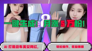 一键生成!AI 打造动车美女网红,轻松操作月涨5万粉,收益爆棚-创业资源网