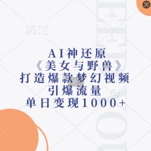AI神还原《美女与野兽》,打造爆款梦幻视频,引爆流量,单日变现1k-创业资源网