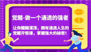 认知觉醒，让你醍醐灌顶拥有通透人生，掌握强大的秘密！觉醒开悟课-创业资源网