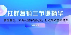社群运营三节课精粹:把握叠价、大促销与金字塔式游戏玩法,打造高效市场营销体系-创业资源网