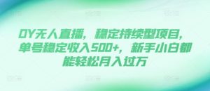 DY无人直播,稳定持续型项目,单号稳定收入500+,新手小白都能轻松月入过万【揭秘】-创业资源网