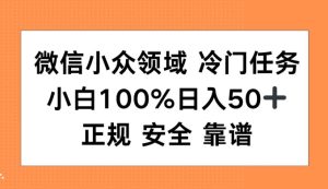 微信小众领域冷门特定任务,小白100%日入50+,正规安全靠谱-创业资源网