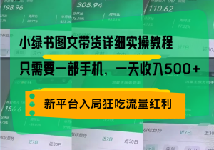 小绿书图文带货详细实操教程,只需要一部手机,一天收入500+,轻松变现-创业资源网