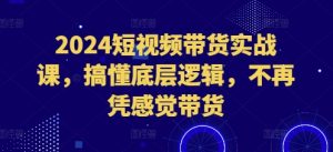 2024短视频带货实战课,搞懂底层逻辑,不再凭感觉带货-创业资源网