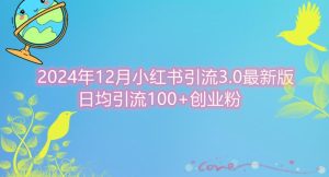 2024年12月小红书引流最新版,日均引流100+创业粉-创业资源网