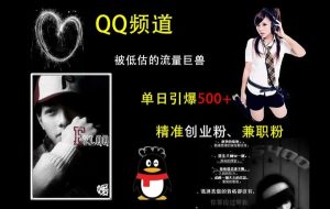 QQ频道:被低估的流量巨兽,单日引爆500+精准创业粉、兼职粉的引流秘籍-创业资源网