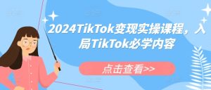 2024TikTok变现实操课程，入局TikTok必学内容-创业资源网
