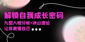 某社群课程,解锁自我成长密码,九型人格分析+冰山理论,让你更懂自己-创业资源网